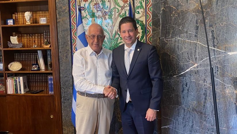 Speaker of the Hellenic Parliament Nikitas Kaklamanis Meets with University of Athens Rector Professor Gerasimos Siasos